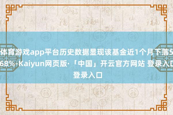 体育游戏app平台历史数据显现该基金近1个月下落5.68%-Kaiyun网页版·「中国」开云官方网站 登录入口