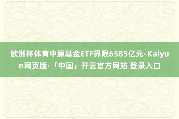 欧洲杯体育中原基金ETF界限6585亿元-Kaiyun网页版·「中国」开云官方网站 登录入口