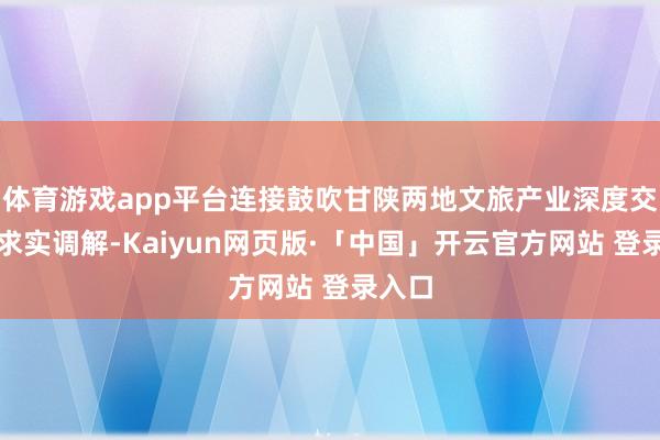 体育游戏app平台连接鼓吹甘陕两地文旅产业深度交流、求实调解-Kaiyun网页版·「中国」开云官方网站 登录入口