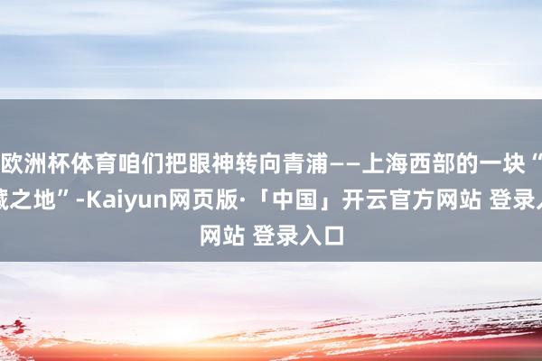 欧洲杯体育咱们把眼神转向青浦——上海西部的一块“矿藏之地”-Kaiyun网页版·「中国」开云官方网站 登录入口