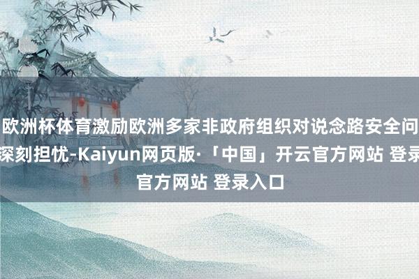 欧洲杯体育激励欧洲多家非政府组织对说念路安全问题的深刻担忧-Kaiyun网页版·「中国」开云官方网站 登录入口